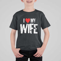Funny Husband Gift T Shirt For Kid I Love My Wife