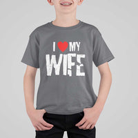 Funny Husband Gift T Shirt For Kid I Love My Wife