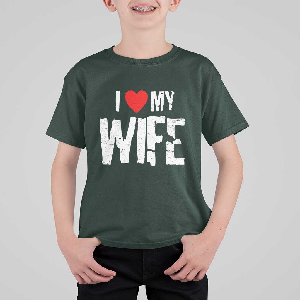 Funny Husband Gift T Shirt For Kid I Love My Wife