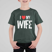 Funny Husband Gift T Shirt For Kid I Love My Wife