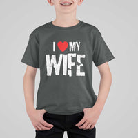 Funny Husband Gift T Shirt For Kid I Love My Wife