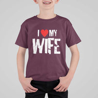Funny Husband Gift T Shirt For Kid I Love My Wife