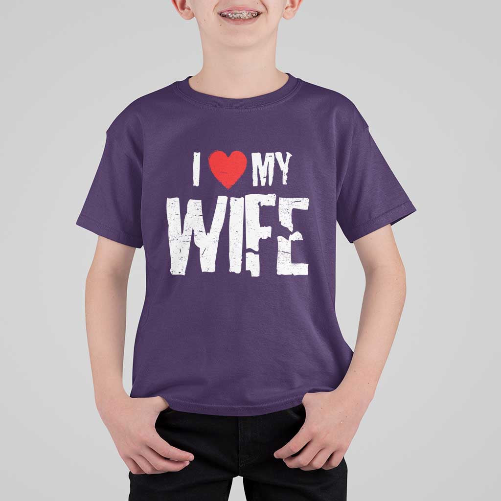 Funny Husband Gift T Shirt For Kid I Love My Wife