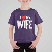 Funny Husband Gift T Shirt For Kid I Love My Wife