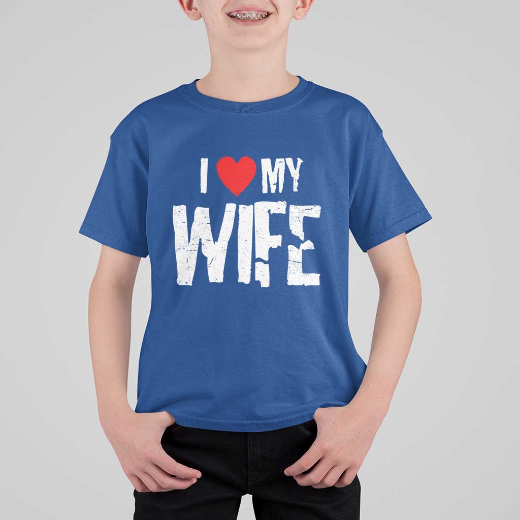 Funny Husband Gift T Shirt For Kid I Love My Wife