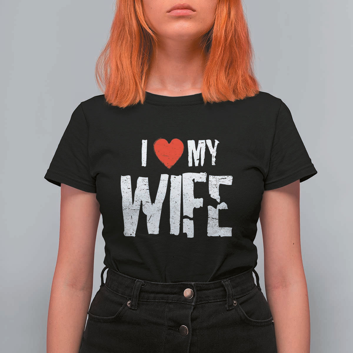 Funny Husband Gift T Shirt For Women I Love My Wife