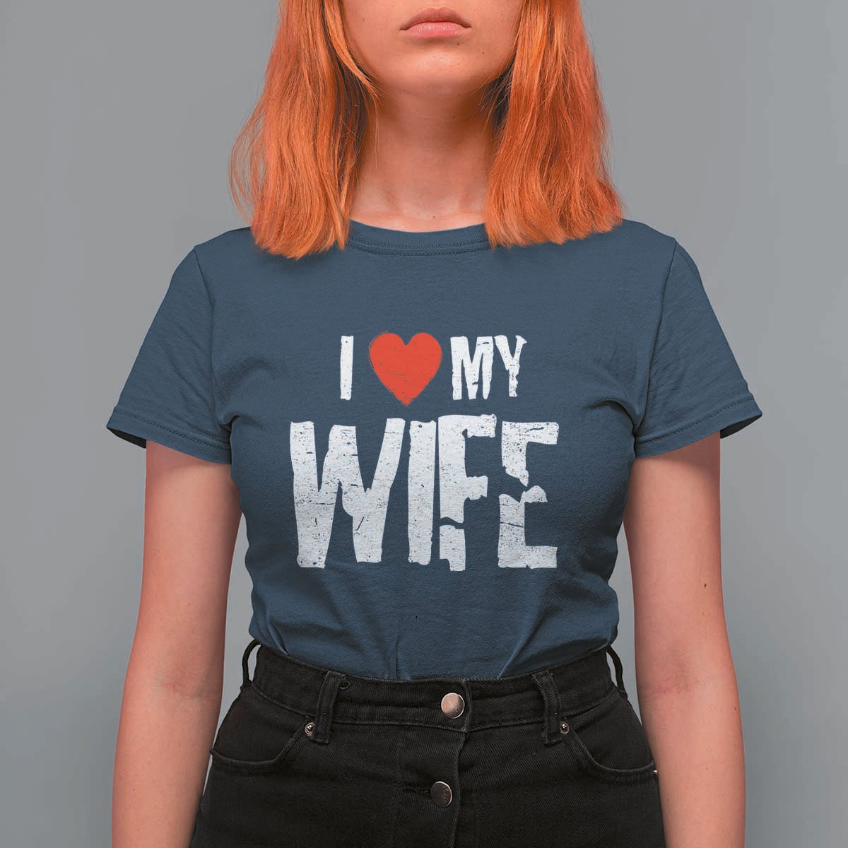 Funny Husband Gift T Shirt For Women I Love My Wife