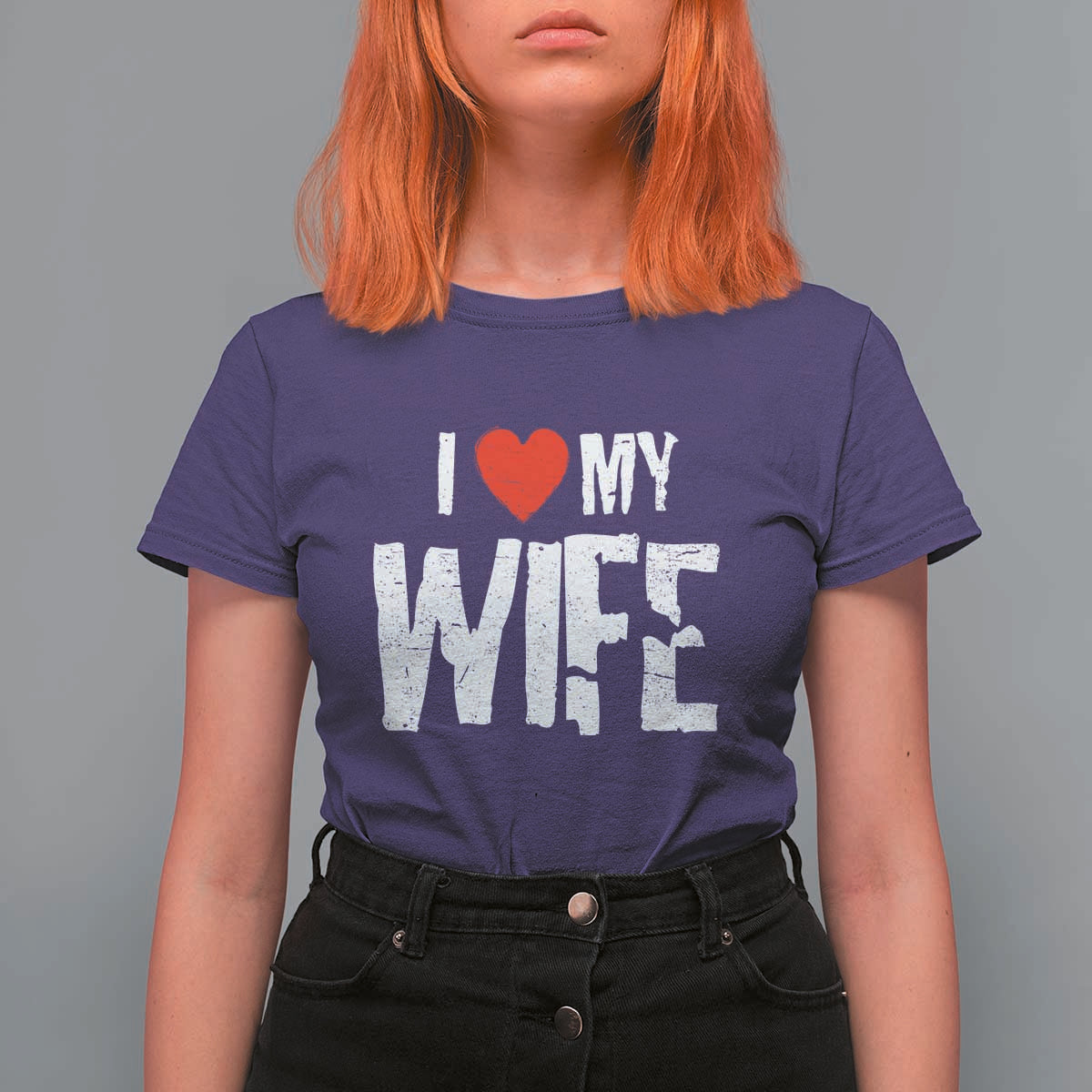 Funny Husband Gift T Shirt For Women I Love My Wife