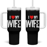 Funny Husband Gift Tumbler With Handle I Love My Wife