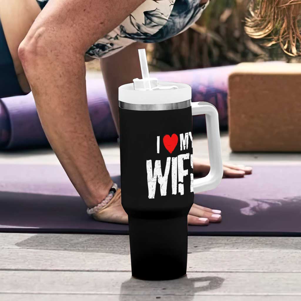 Funny Husband Gift Tumbler With Handle I Love My Wife