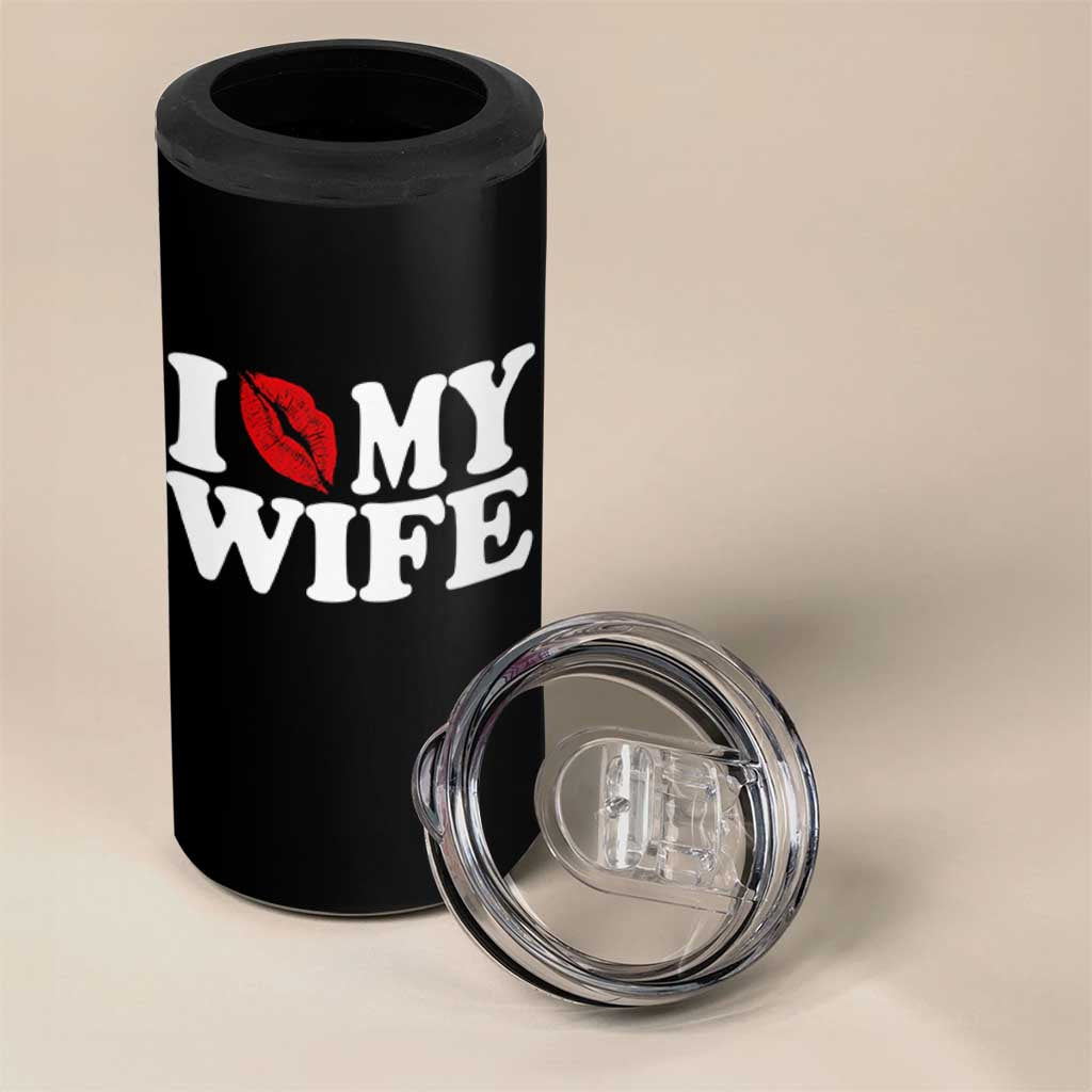 Funny Marriage Gift 4 in 1 Can Cooler Tumbler I Love My Wife