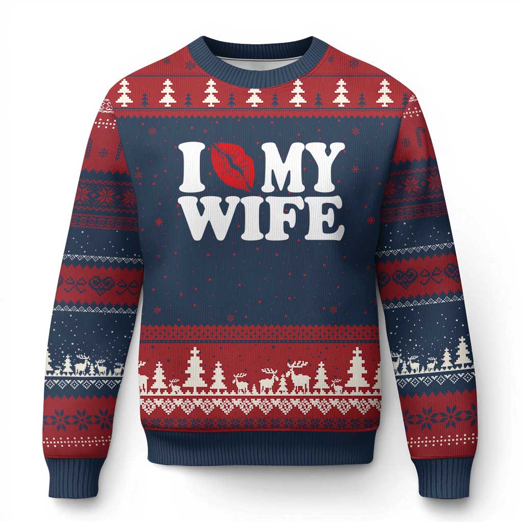 Funny Marriage Gift Ugly Christmas Sweater I Love My Wife