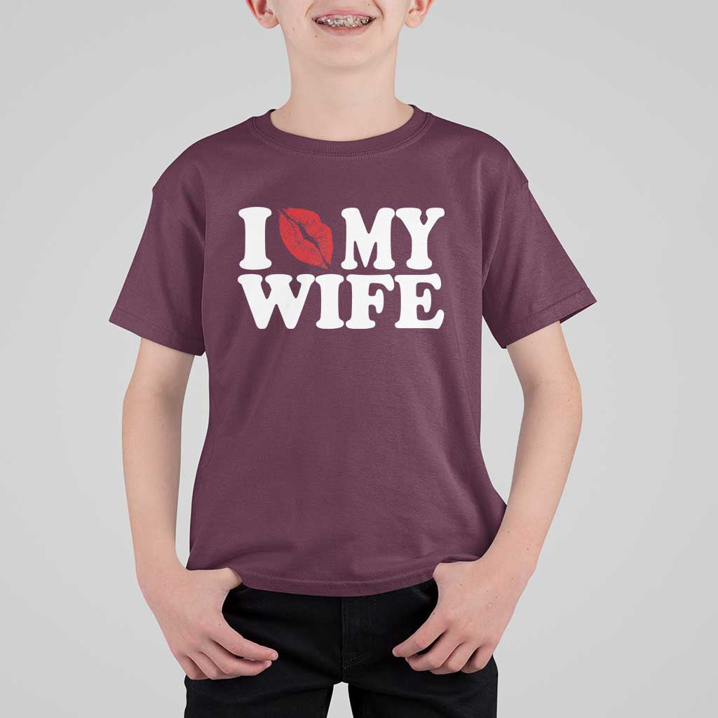 Funny Marriage Gift T Shirt For Kid I Love My Wife