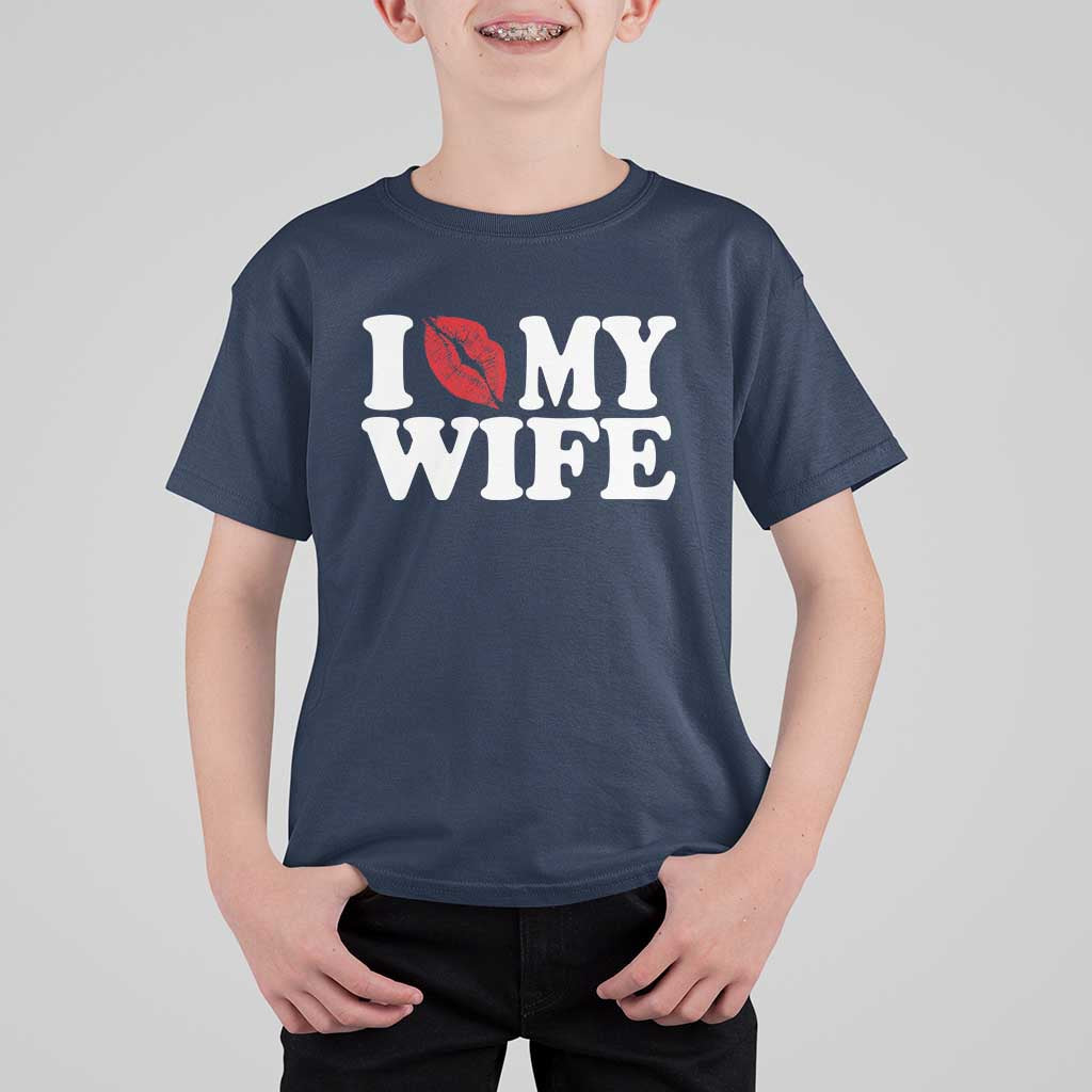 Funny Marriage Gift T Shirt For Kid I Love My Wife