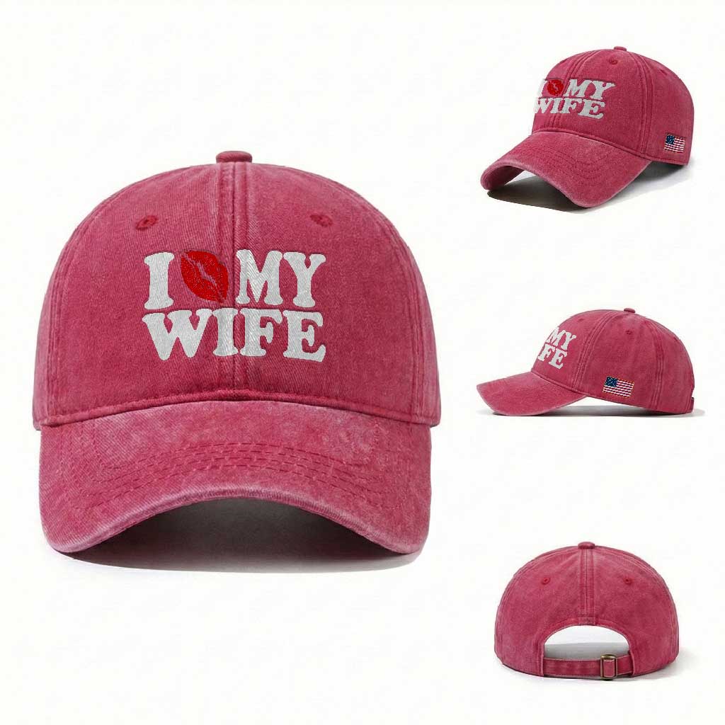Funny Marriage Gift Washed Cotton Baseball Cap I Love My Wife