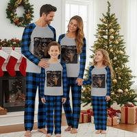 Funny Pitbull Drinking Coffee Plaid Pajama Set Dog Meme Caffeine Graphic