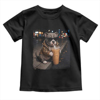 Funny Pitbull Drinking Coffee Toddler T Shirt Dog Meme Caffeine Graphic