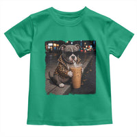 Funny Pitbull Drinking Coffee Toddler T Shirt Dog Meme Caffeine Graphic