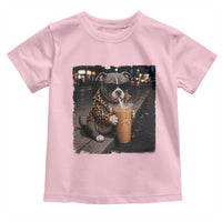 Funny Pitbull Drinking Coffee Toddler T Shirt Dog Meme Caffeine Graphic