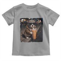 Funny Pitbull Drinking Coffee Toddler T Shirt Dog Meme Caffeine Graphic