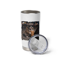 Funny Pitbull Drinking Coffee Tumbler Cup Dog Meme Caffeine Graphic