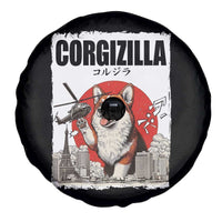 Corgizilla Giant Spare Tire Cover Funny Corgi Monster Roaring Tokyo Japan