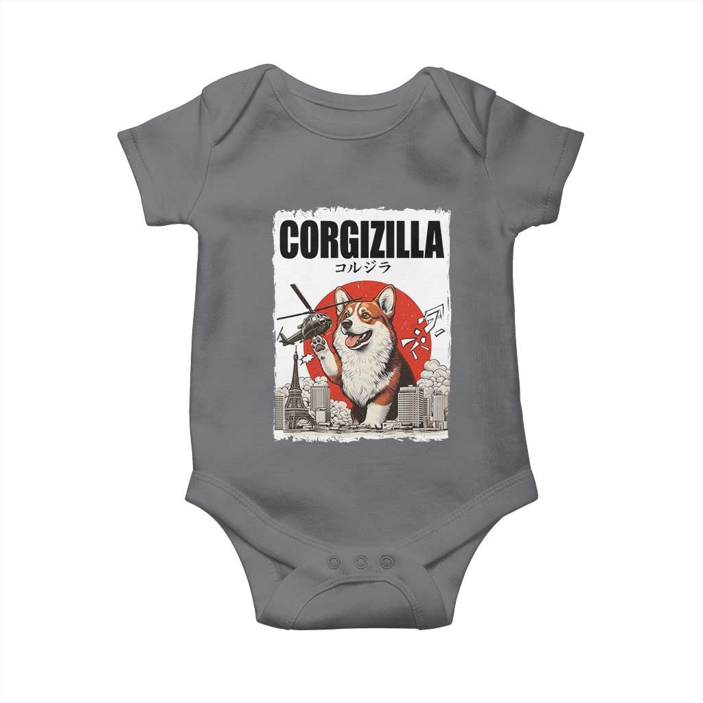 Corgizilla Giant Baby Onesie Funny Corgi Monster Roaring Tokyo Japan
