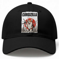 Corgizilla Giant Baseball Cap Funny Corgi Monster Roaring Tokyo Japan