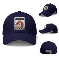 Corgizilla Giant Baseball Cap Funny Corgi Monster Roaring Tokyo Japan