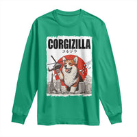 Corgizilla Giant Long Sleeve Shirt Funny Corgi Monster Roaring Tokyo Japan