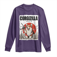 Corgizilla Giant Long Sleeve Shirt Funny Corgi Monster Roaring Tokyo Japan