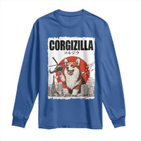Corgizilla Giant Long Sleeve Shirt Funny Corgi Monster Roaring Tokyo Japan
