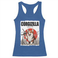 Corgizilla Giant Racerback Tank Top Funny Corgi Monster Roaring Tokyo Japan