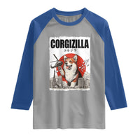 Corgizilla Giant Raglan Shirt Funny Corgi Monster Roaring Tokyo Japan