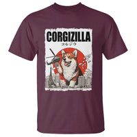 Corgizilla Giant T Shirt Funny Corgi Monster Roaring Tokyo Japan
