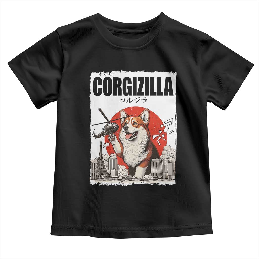Corgizilla Giant Toddler T Shirt Funny Corgi Monster Roaring Tokyo Japan