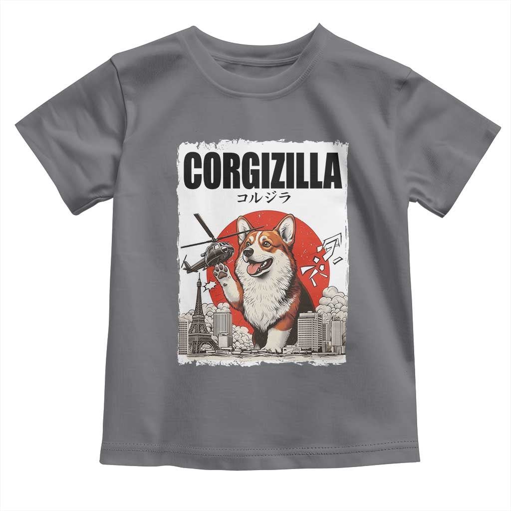 Corgizilla Giant Toddler T Shirt Funny Corgi Monster Roaring Tokyo Japan