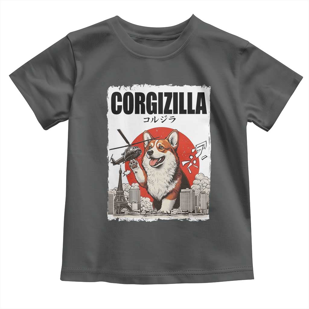 Corgizilla Giant Toddler T Shirt Funny Corgi Monster Roaring Tokyo Japan