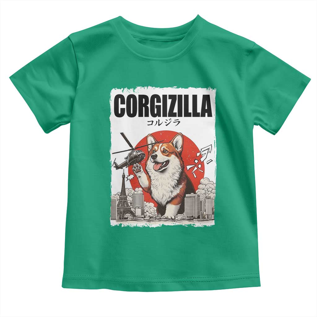 Corgizilla Giant Toddler T Shirt Funny Corgi Monster Roaring Tokyo Japan