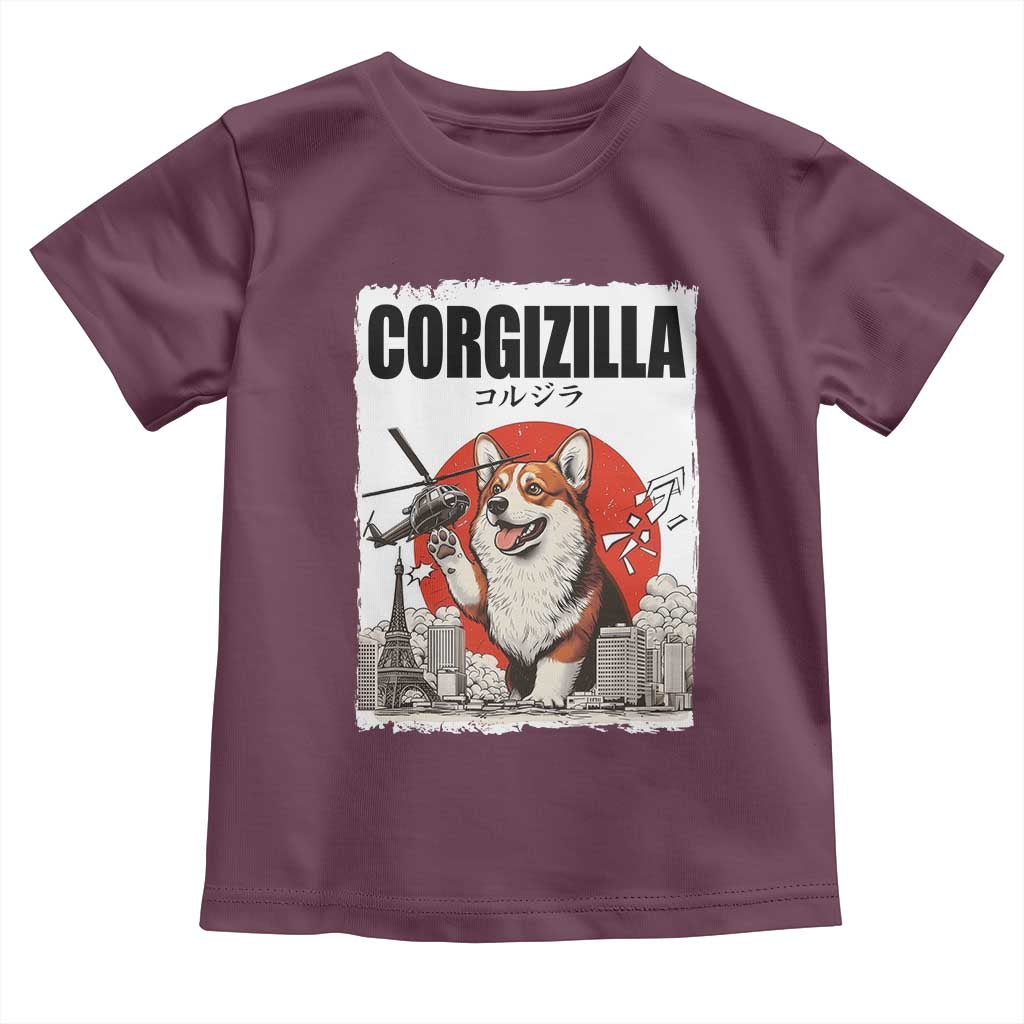 Corgizilla Giant Toddler T Shirt Funny Corgi Monster Roaring Tokyo Japan