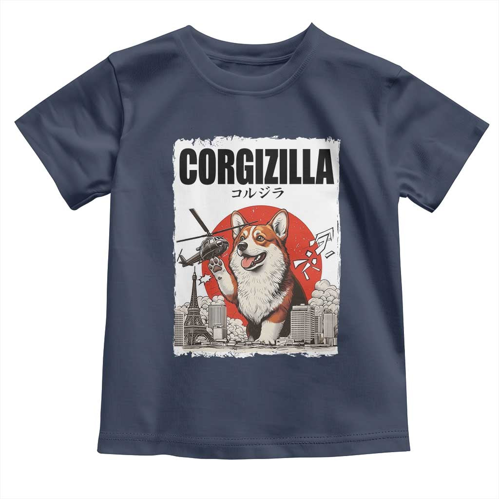 Corgizilla Giant Toddler T Shirt Funny Corgi Monster Roaring Tokyo Japan