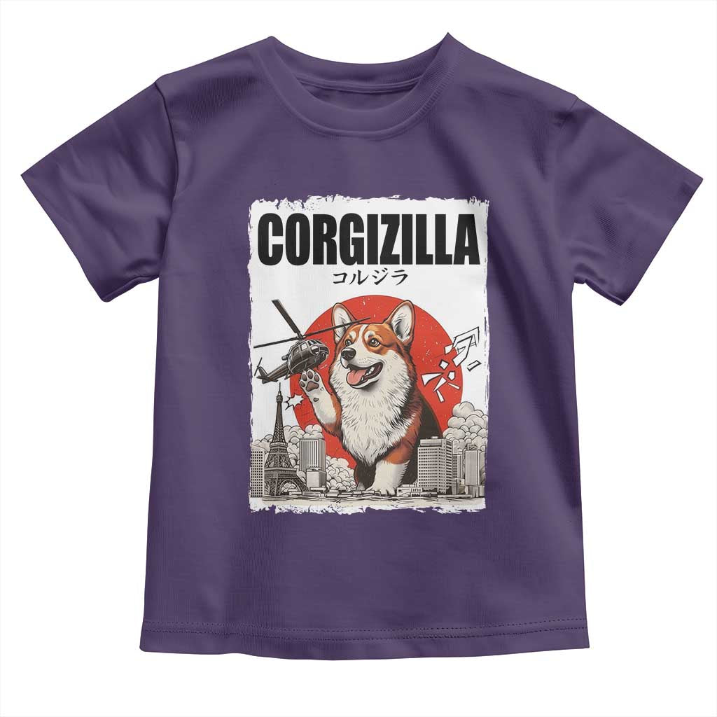 Corgizilla Giant Toddler T Shirt Funny Corgi Monster Roaring Tokyo Japan