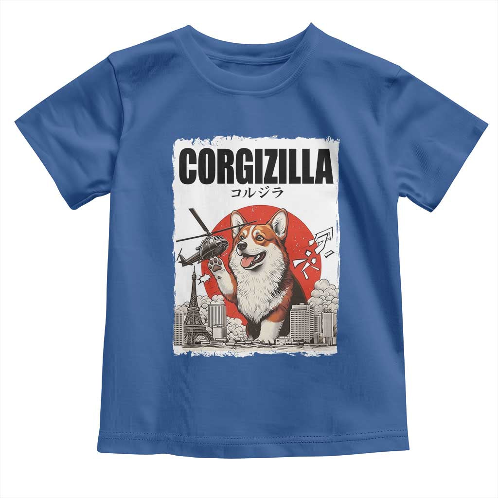 Corgizilla Giant Toddler T Shirt Funny Corgi Monster Roaring Tokyo Japan