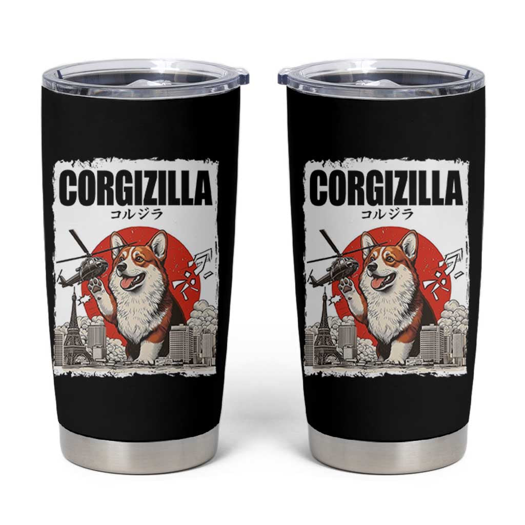 Corgizilla Giant Tumbler Cup Funny Corgi Monster Roaring Tokyo Japan
