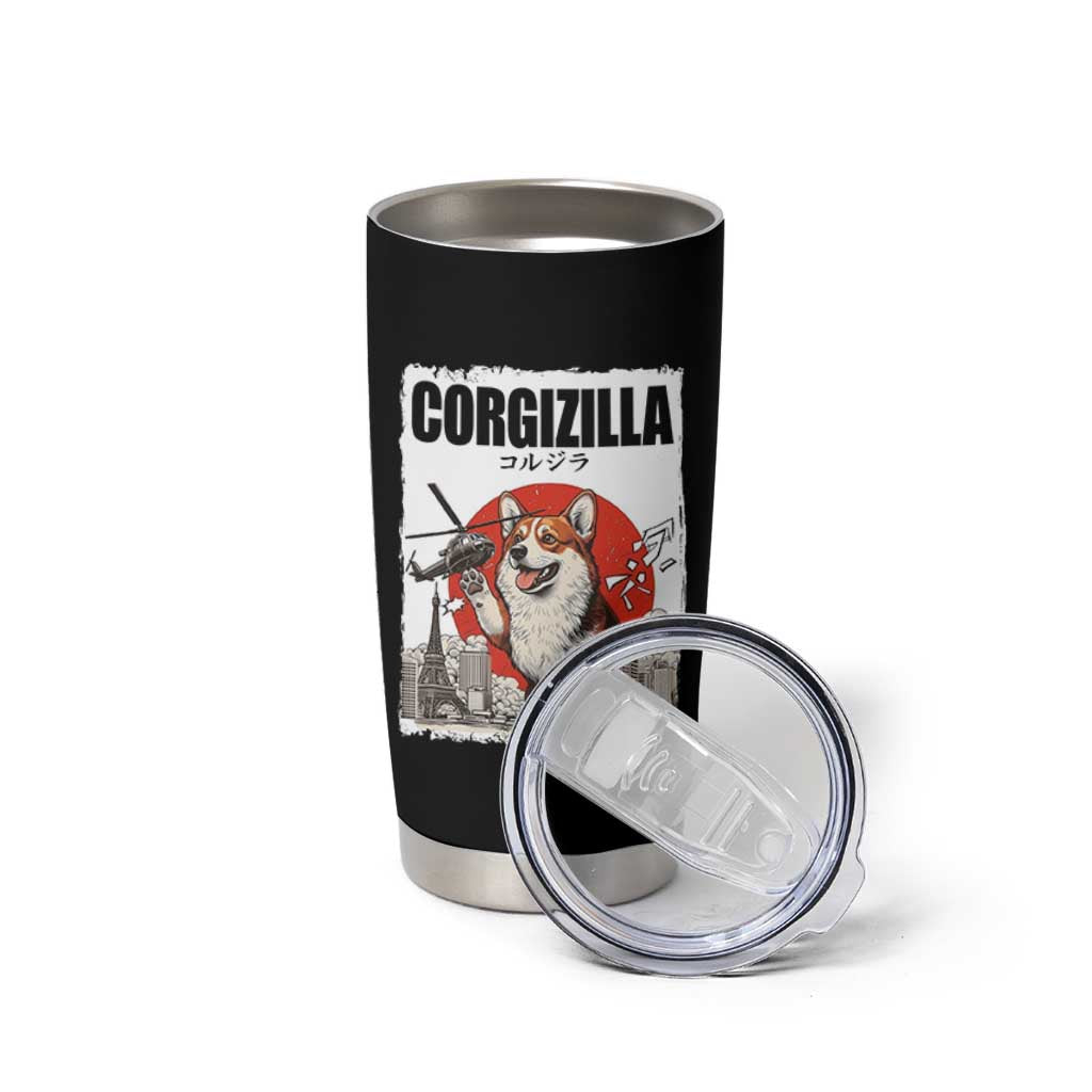 Corgizilla Giant Tumbler Cup Funny Corgi Monster Roaring Tokyo Japan