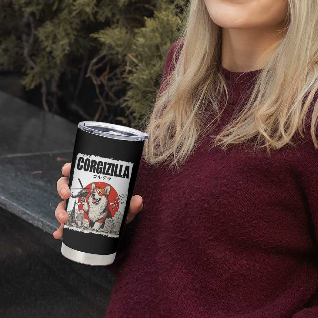 Corgizilla Giant Tumbler Cup Funny Corgi Monster Roaring Tokyo Japan