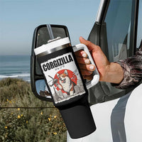 Corgizilla Giant Tumbler With Handle Funny Corgi Monster Roaring Tokyo Japan