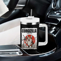 Corgizilla Giant Tumbler With Handle Funny Corgi Monster Roaring Tokyo Japan