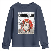 Corgizilla Giant Youth Sweatshirt Funny Corgi Monster Roaring Tokyo Japan