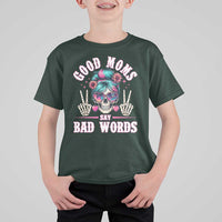 Skeleton Messy Bun Mom T Shirt For Kid Good Moms Say Bad Words